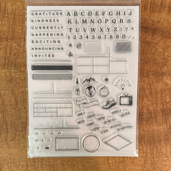 Heidi Swapp Stamp Society-Alphabet and Icon Clear Stamps - Picture 1 of 1